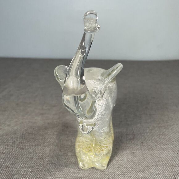 Art Glass Elephant Paperweight Silver Granna Glasbruk Sweden Handmade Signed - Picture 5 of 11
